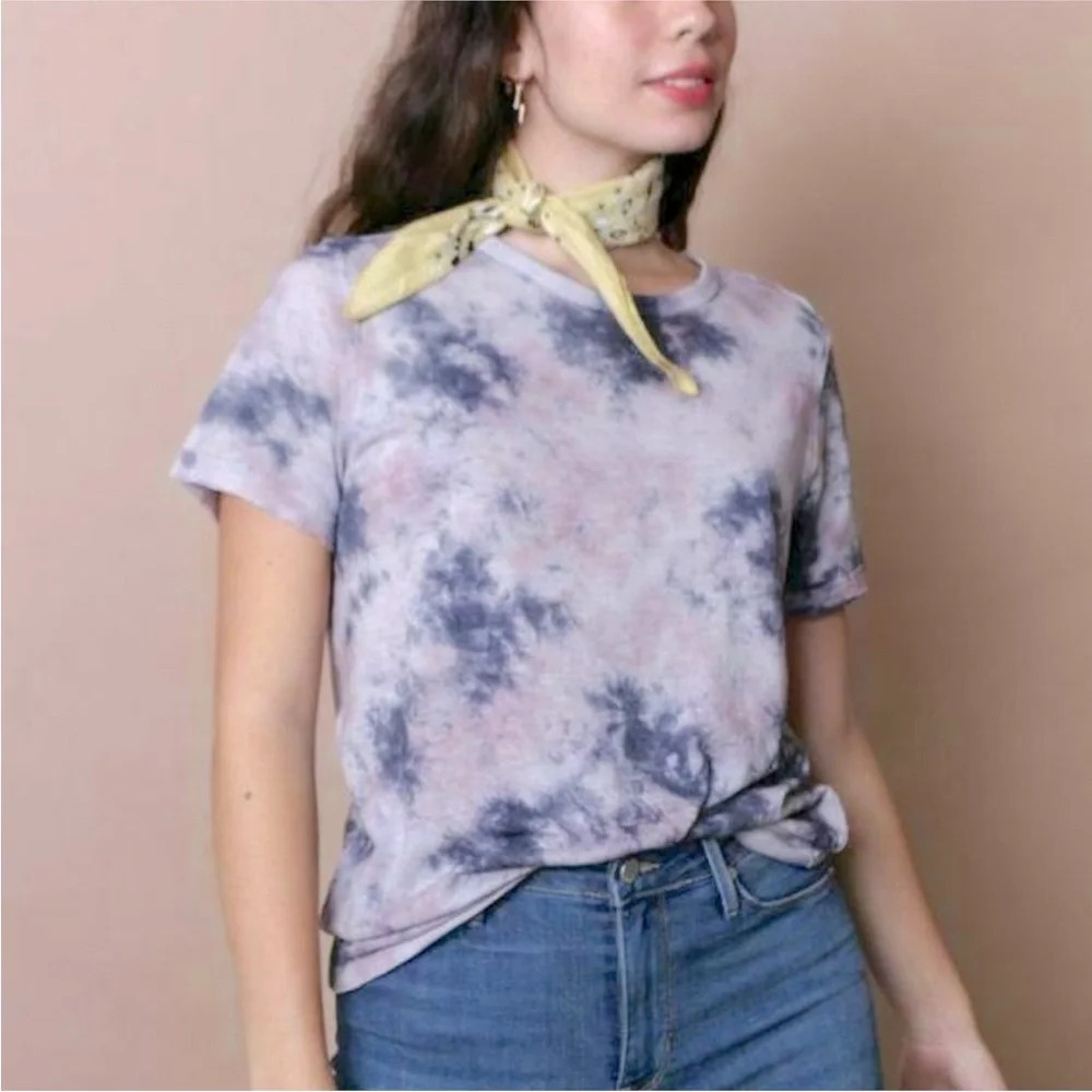 Free People We The Free Womens Size Medium Riptide Tee Shirt Top Purple Tie Dye